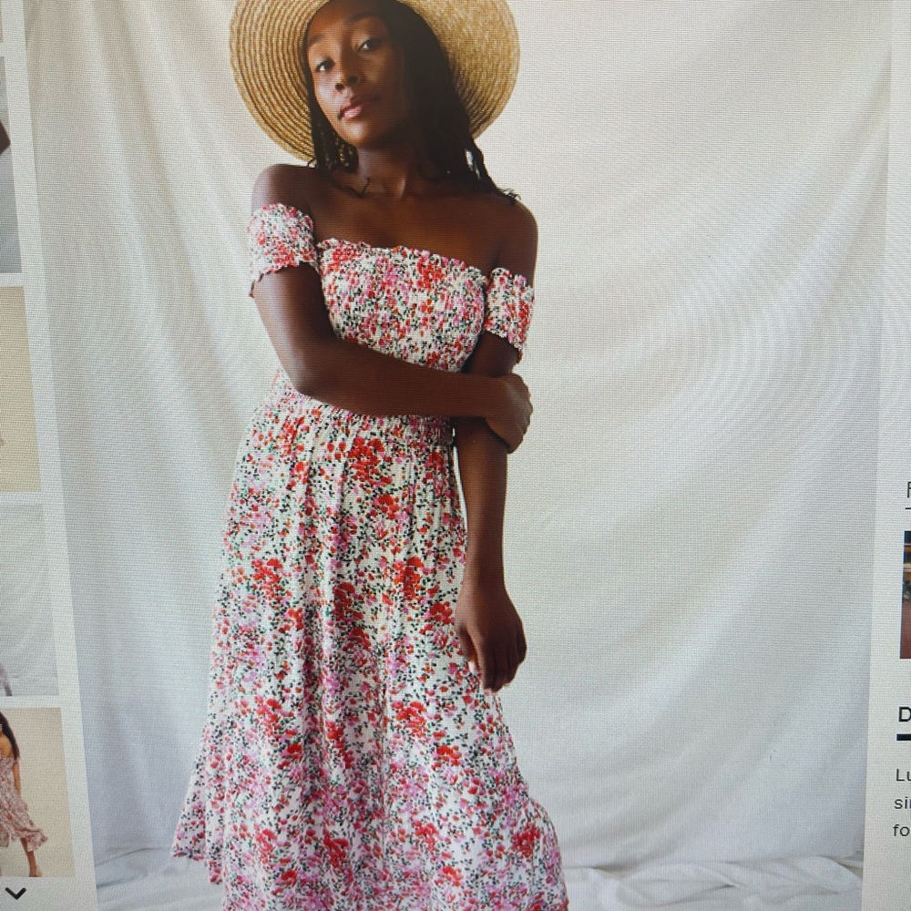 Print off the shoulder dress